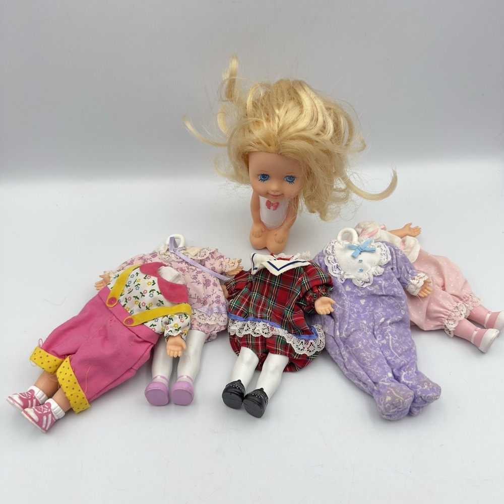 Rare & Vintage 1986 PLAYSKOOL 1 SWEETIE POPS DOLLS with 5‎ Outfits